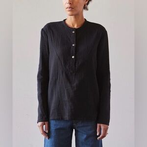 Atelier Delphine Womens Black April Top Long Organic Cotton Japan Size Medium